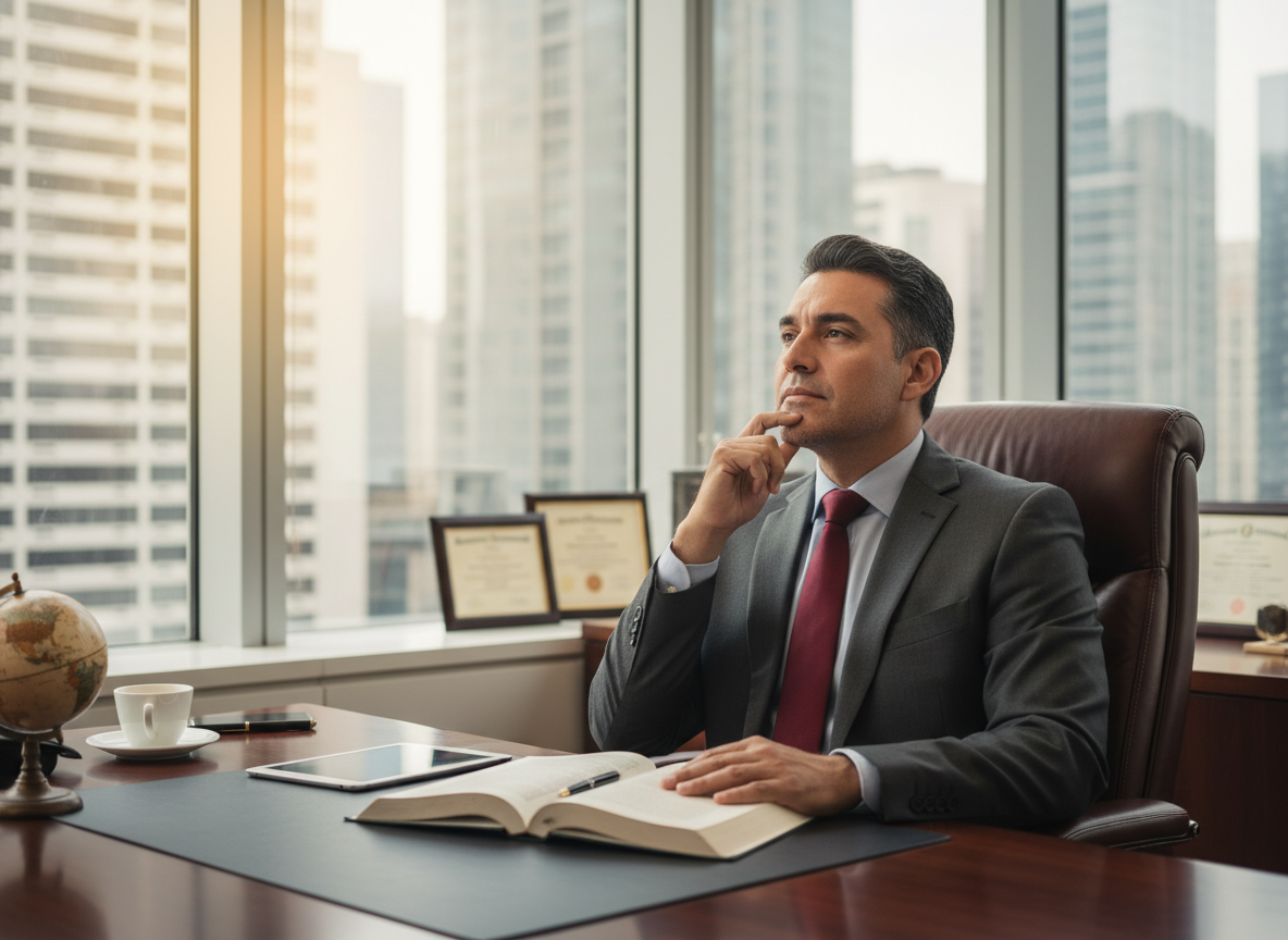 Hispanic Lawyer - Thinking